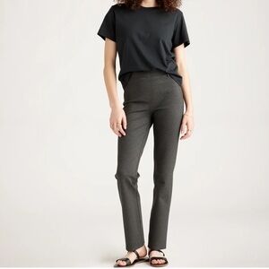 NWT Quince Ultra-Stretch Ponte Straight Leg Pant in Charcoal Gray Sz XS PETITE
